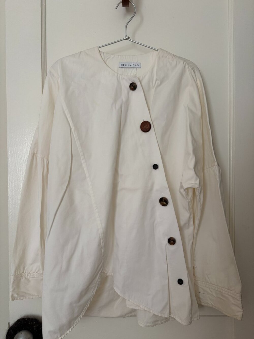 rejina pyo asymmetrical chef blouse